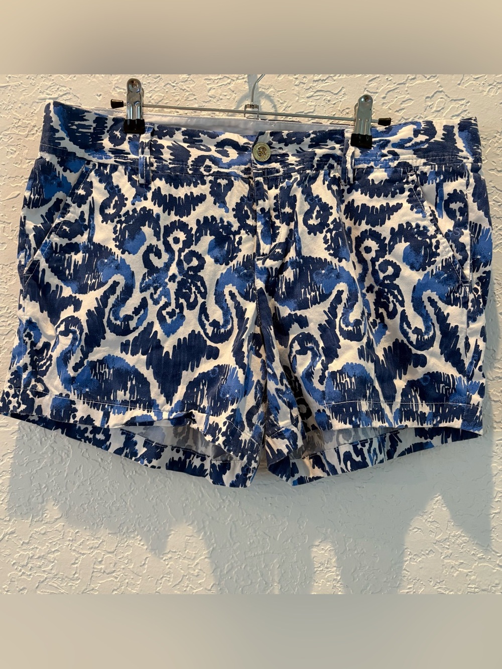 Lilly Pulitzer Navy & White Ikat Print Shorts